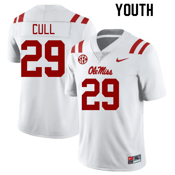 Youth #29 Nick Cull Ole Miss Rebels College Football Jerseyes Stitched Sale-White